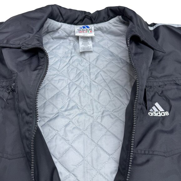 Adidas 3 Stripes Men's Insulated Black Full Zip Windbreaker Jacket, Size L - Picture 4 of 9